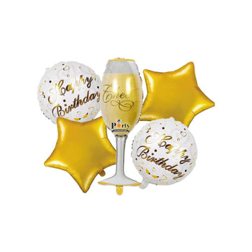 5 Pcs Wine Glass Foil Balloon Set - Ardor UAE