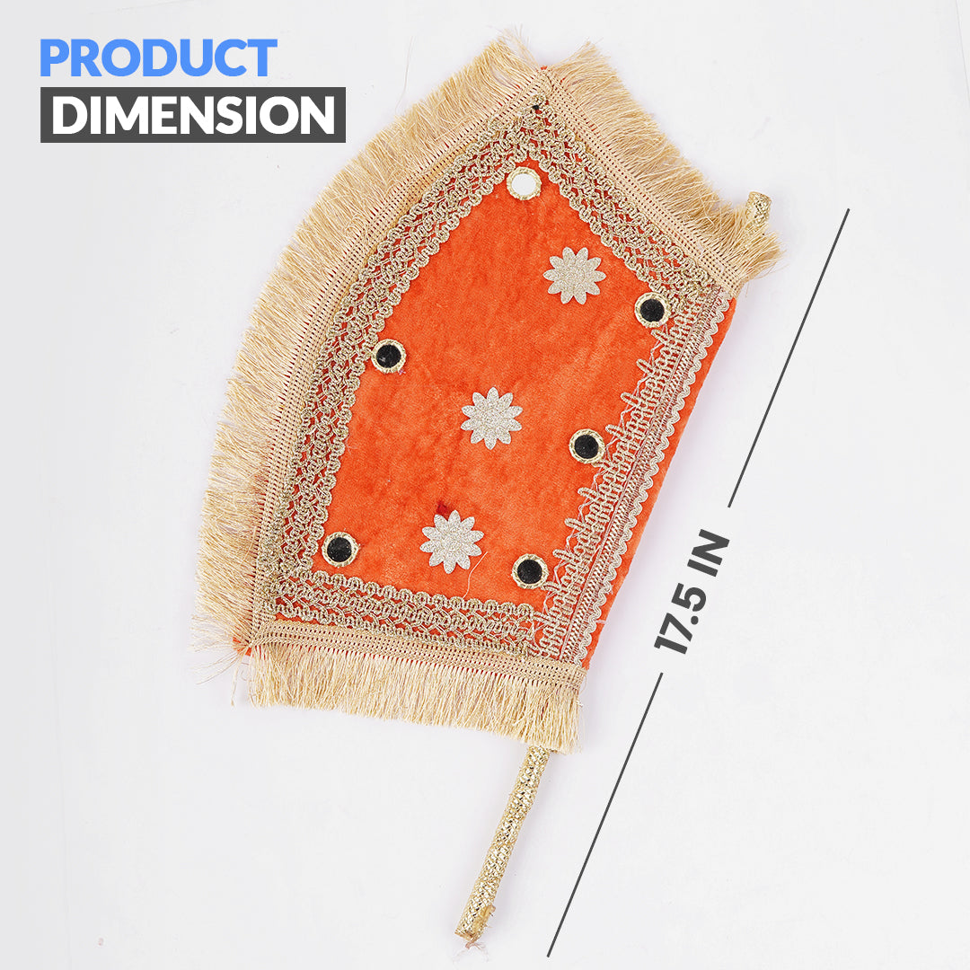 Hand Made Velvet Fan 1 pcs For Mendhi, Maiyu, party Decoration - Ardor