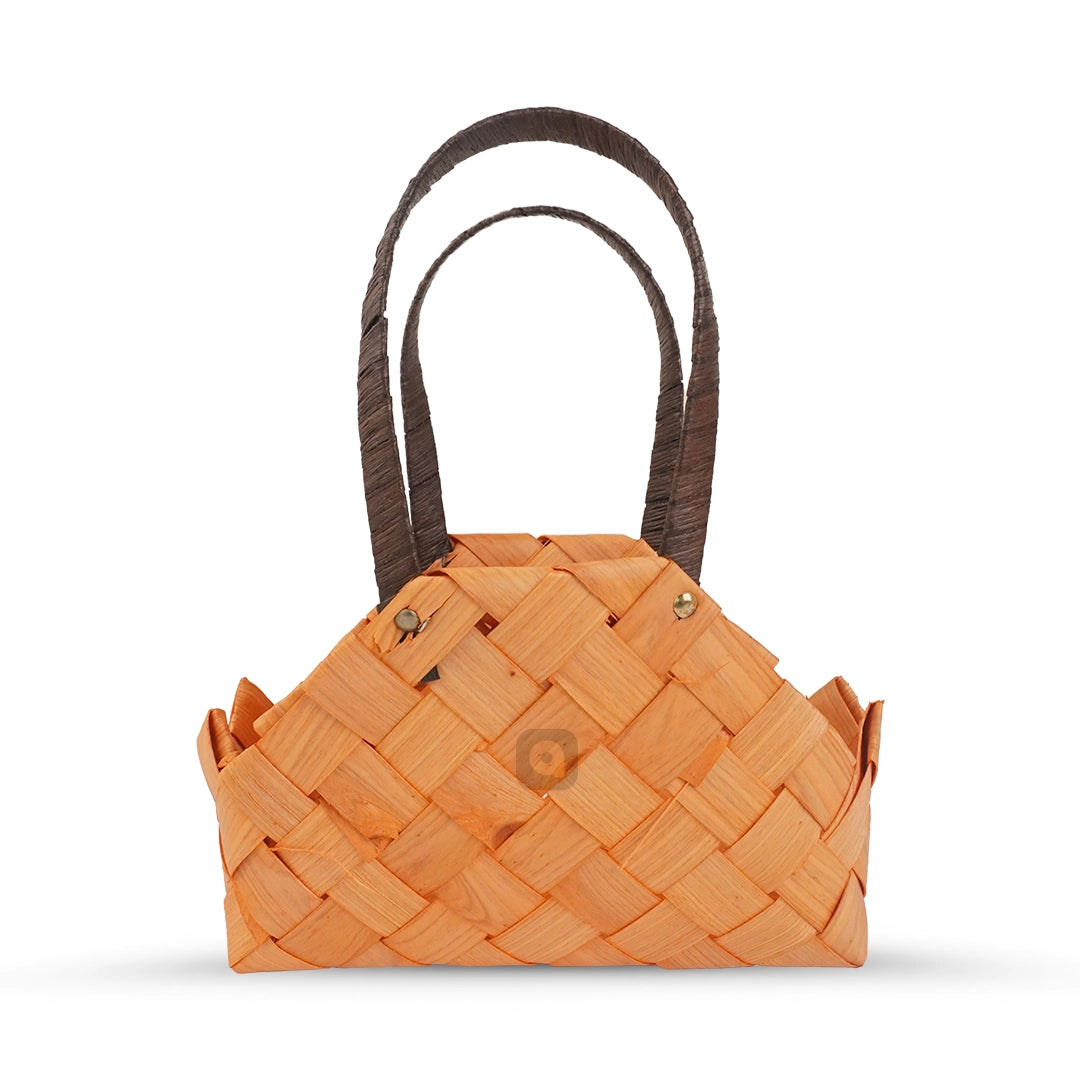 Set of 3 - Natural Woven Wood Basket