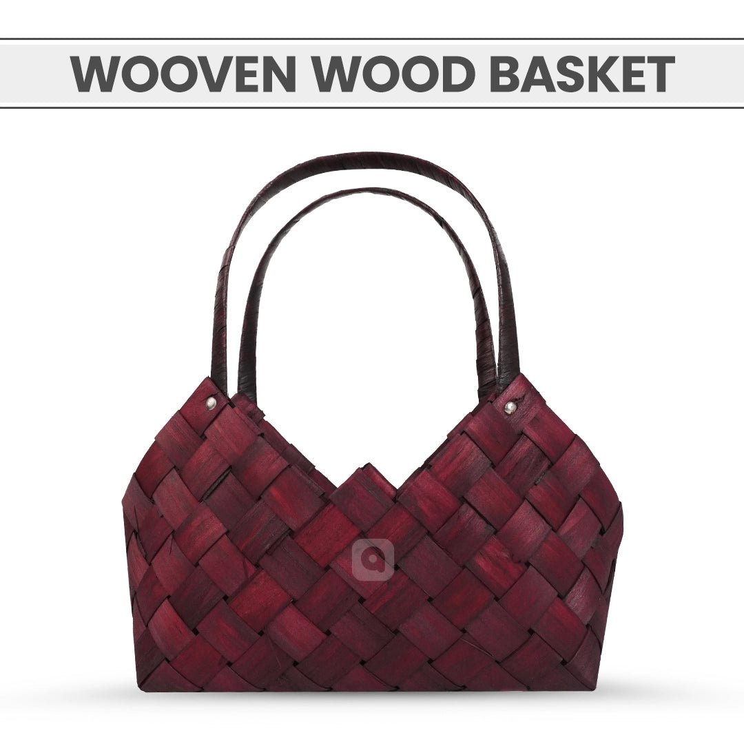 Set of 3 - Woven Wood Basket