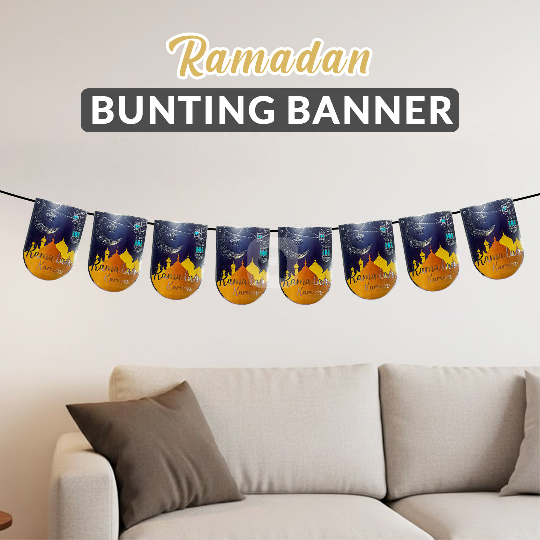 Ramadan Kareem Decorative Bunting Banner – Islamic Hanging Party Decor