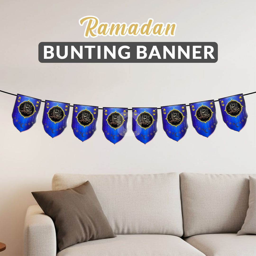 Ramadan Kareem Decorative Bunting Banner – Islamic Hanging Party Decor