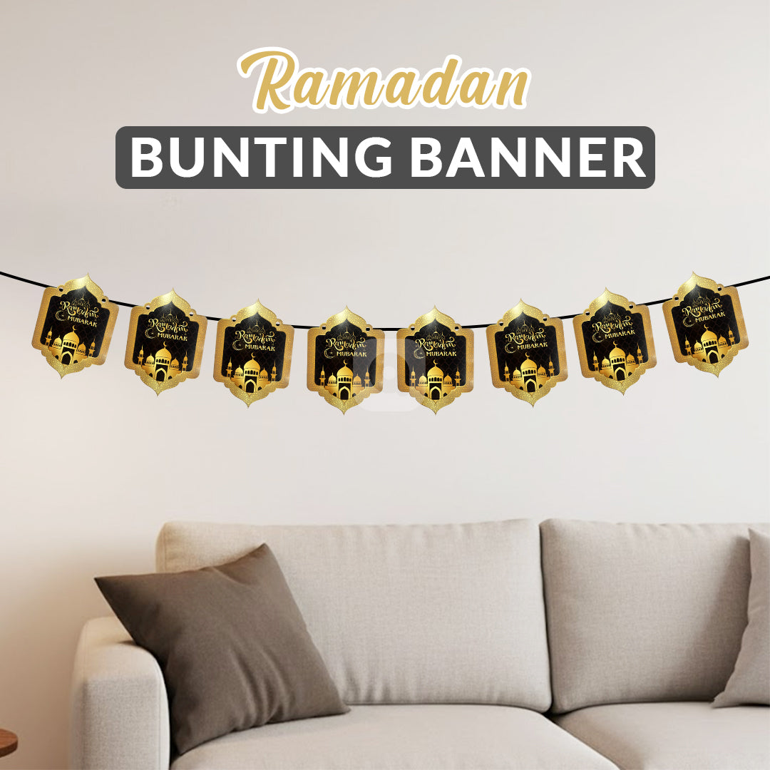 Ramadan Kareem Decorative Bunting Banner – Islamic Hanging Party Decor