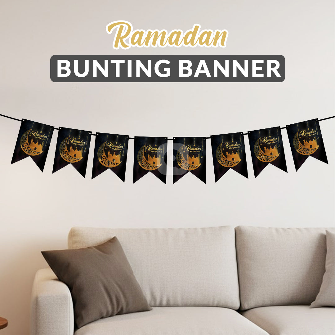 Ramadan Kareem Decorative Bunting Banner – Islamic Hanging Party Decor