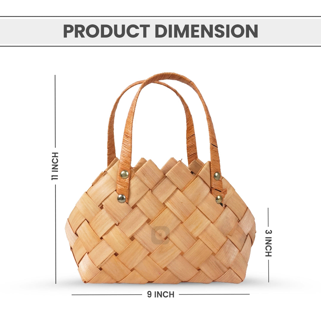 Set of 2 - Woven Wood Basket