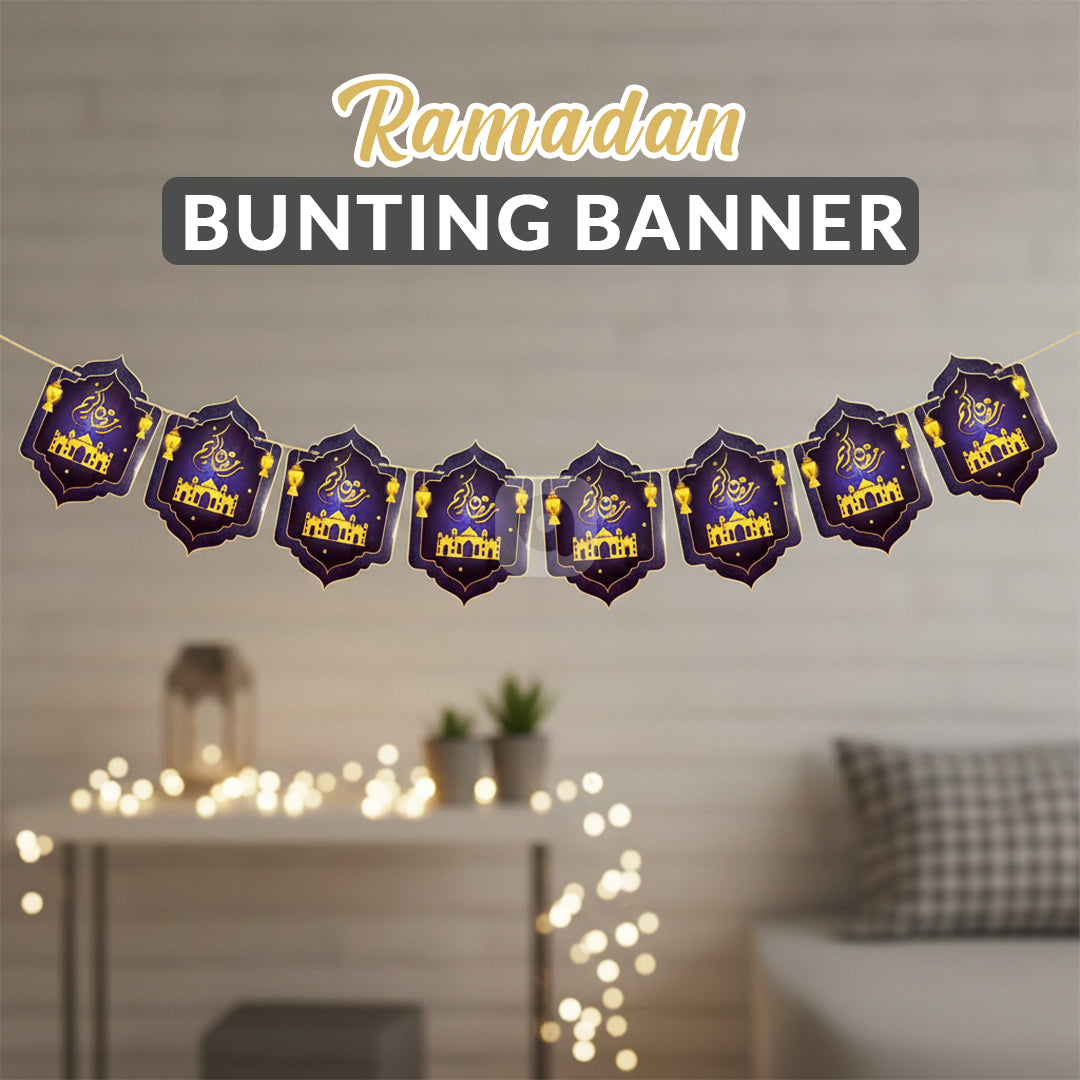 Ramadan Kareem Decorative Bunting Banner – Islamic Hanging Party Decor