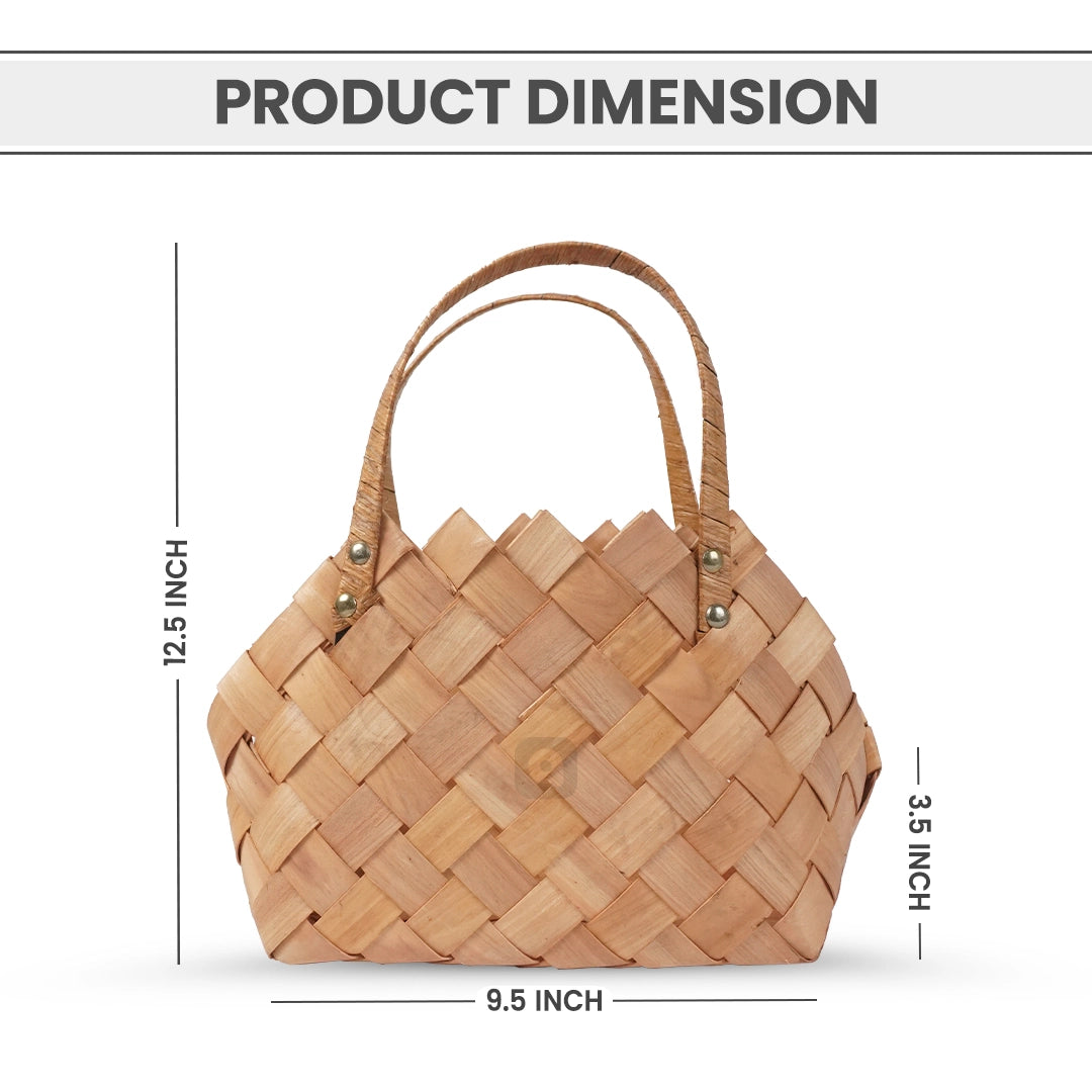 Set of 2 - Woven Wood Basket