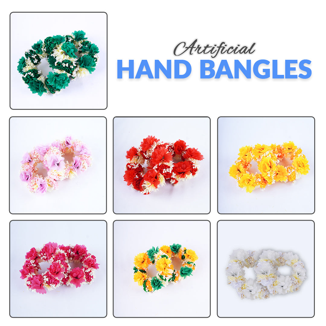 2 Pcs Artificial Flower Multi Color  Hand Bangles - Ardor UAE