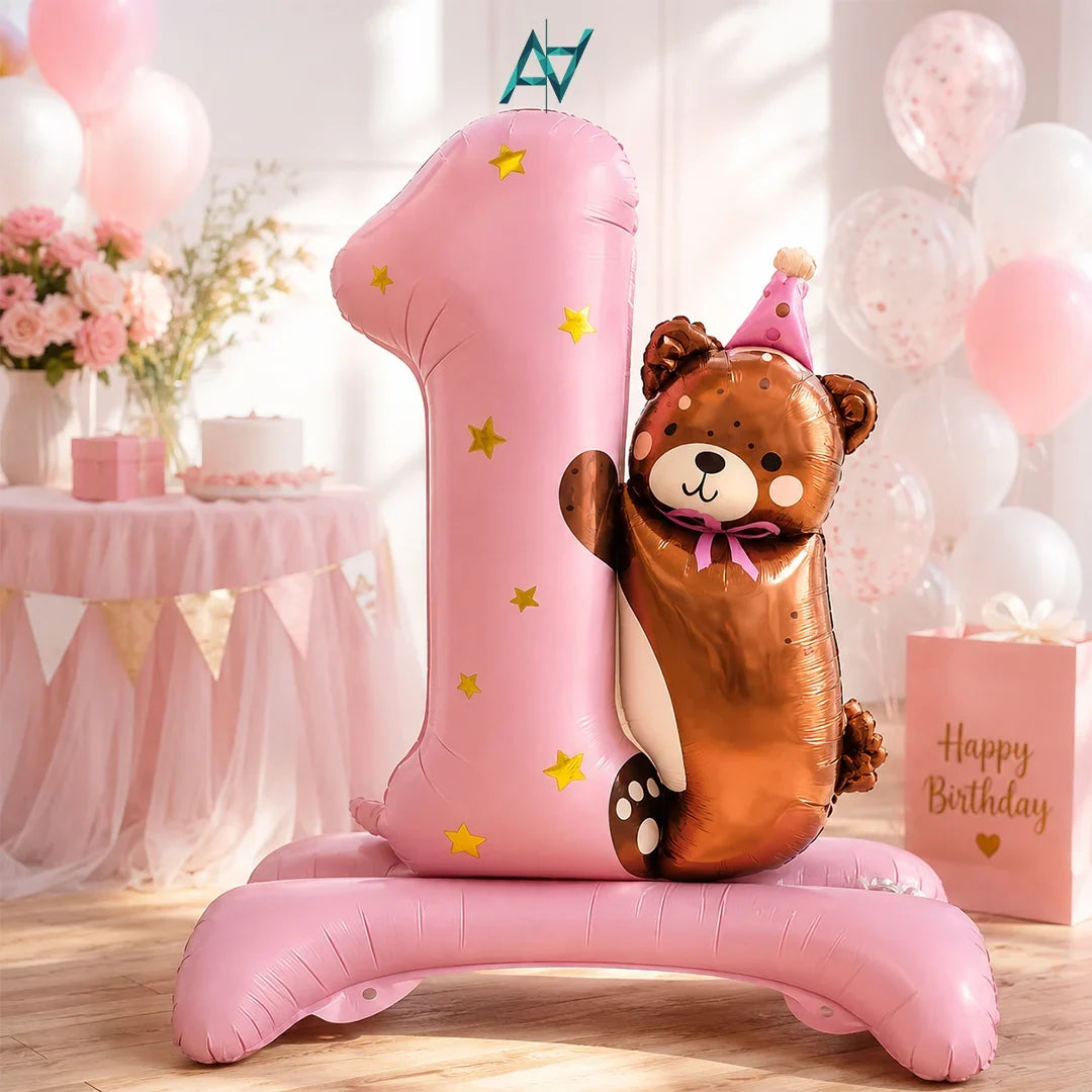 Num 1 Teddy Foil Balloon