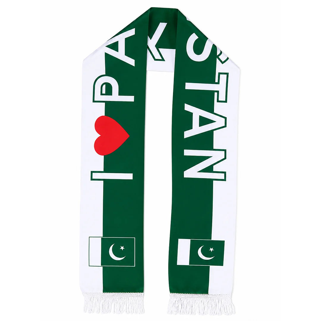 Pack of 12 – Green & White Pakistan Day Mufflers