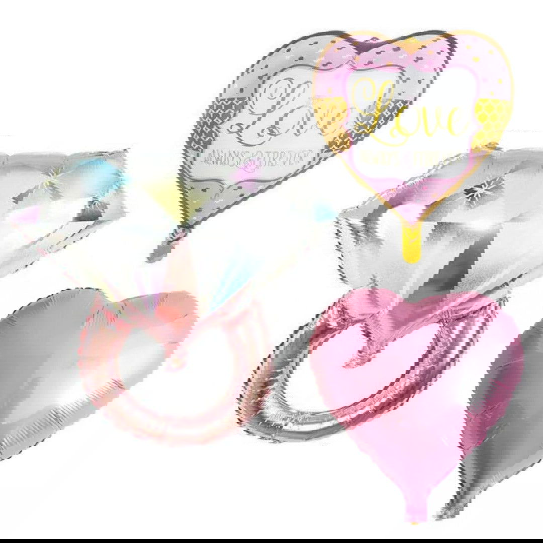 Diamond Ring Foil Balloons 5 Pcs Set - Ardor UAE