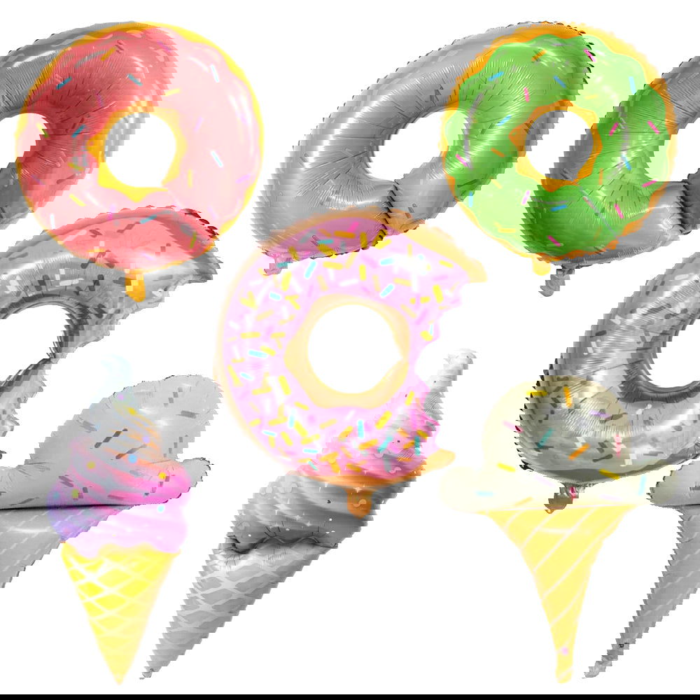 Donuts & Ice creams 5 Pcs Foil Balloons Set - Ardor UAE