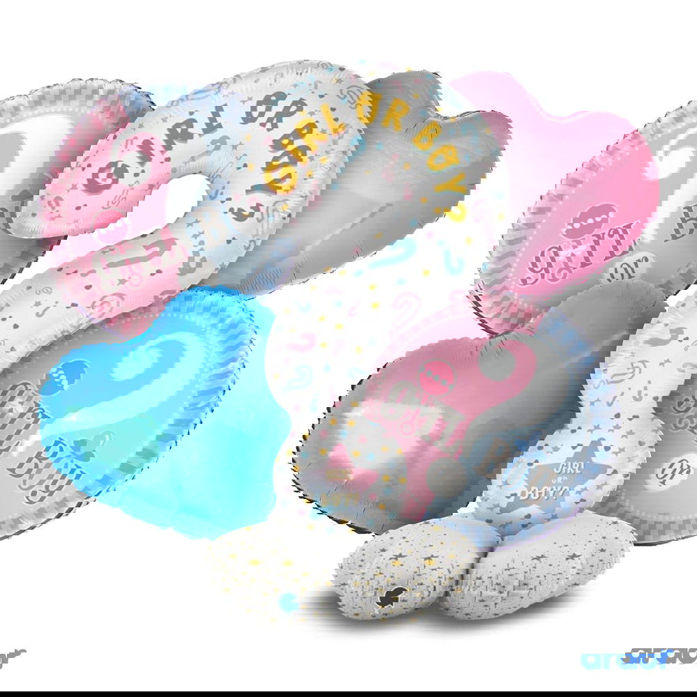 Gender Reveal Foil Balloon 5 Pcs Set - Ardor UAE