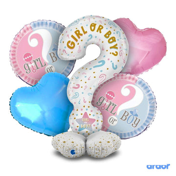 Gender Reveal Foil Balloon 5 Pcs Set - Ardor UAE