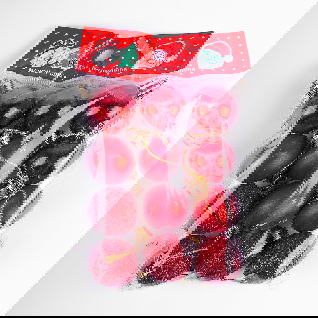 Golden & Red Hanging Ball 6 Pcs for Christmas Party Decor