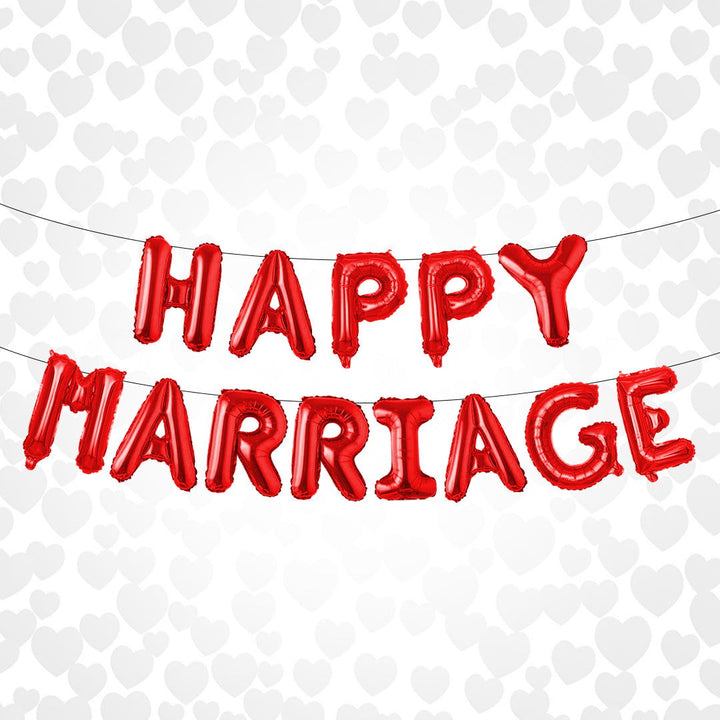 Happy Marriage Foil Balloon 13 Pcs Set - Ardor