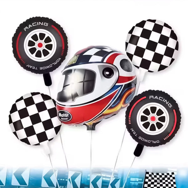 Helmet Tire Foil Balloons 5 Pcs Set - Ardor UAE