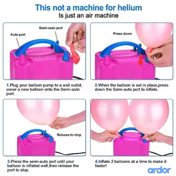 Double Nozzle Electric Balloon Pump – Fast Balloon Inflator – Ardor UAE