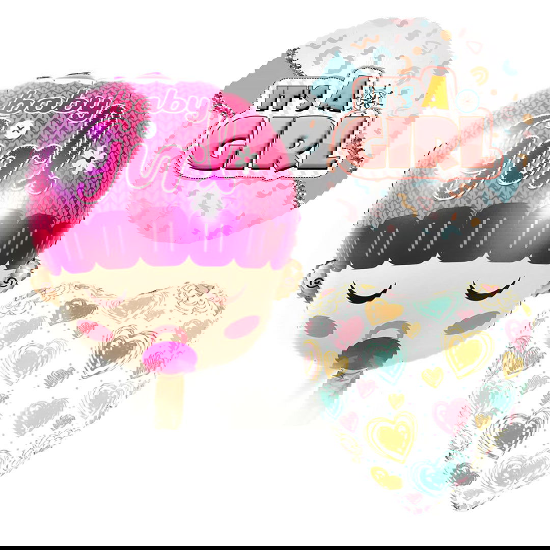 Its a Girl Face 5 Pcs Foil Balloon Set - Ardor UAE