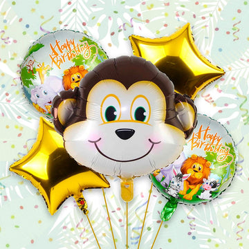 Monkey Foil Balloons 5 Pcs Set - Ardor UAE
