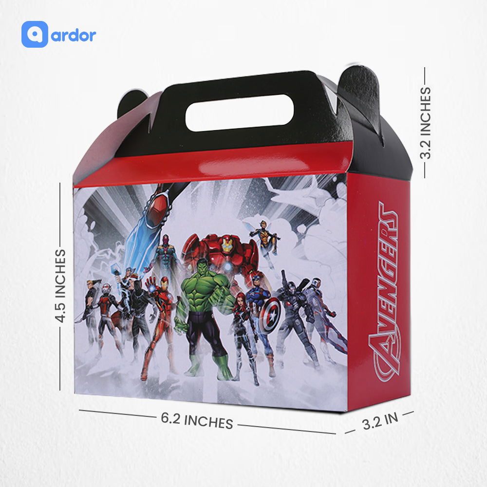 Pack of 10 Avangers Theme Goodie Boxes