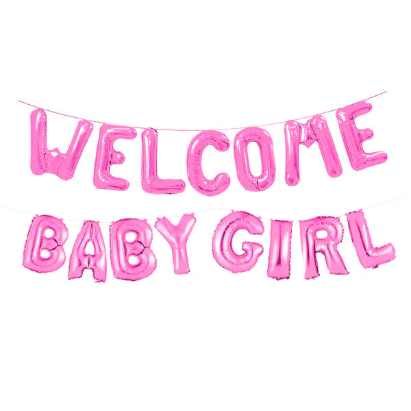 Welcome Baby Girl Foil Balloons Set - Ardor UAE