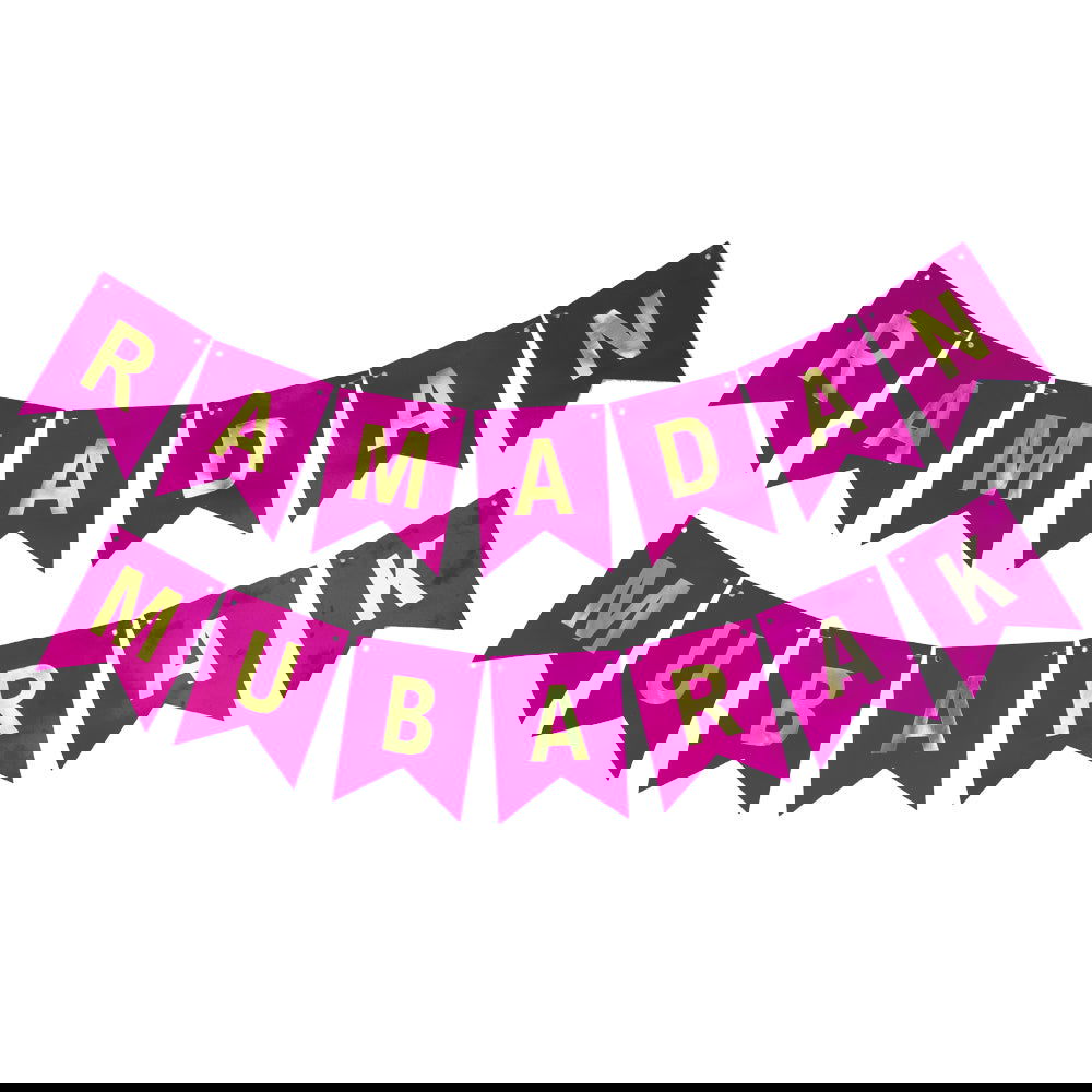 Pink Ramadan Mubarak Buntings - Ardor