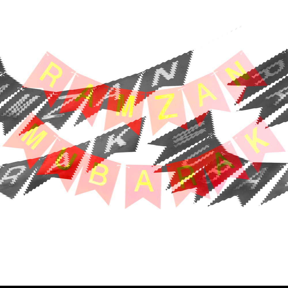 زينة رمضان مبارك باللون الأحمر