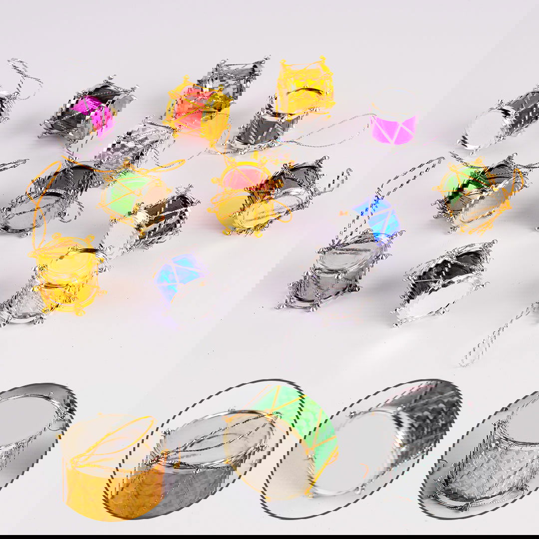 Small Hanging Drum 12 Pcs for Christmas Tree Decor