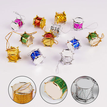 Small Hanging Drum 12 Pcs for Christmas Tree Decor