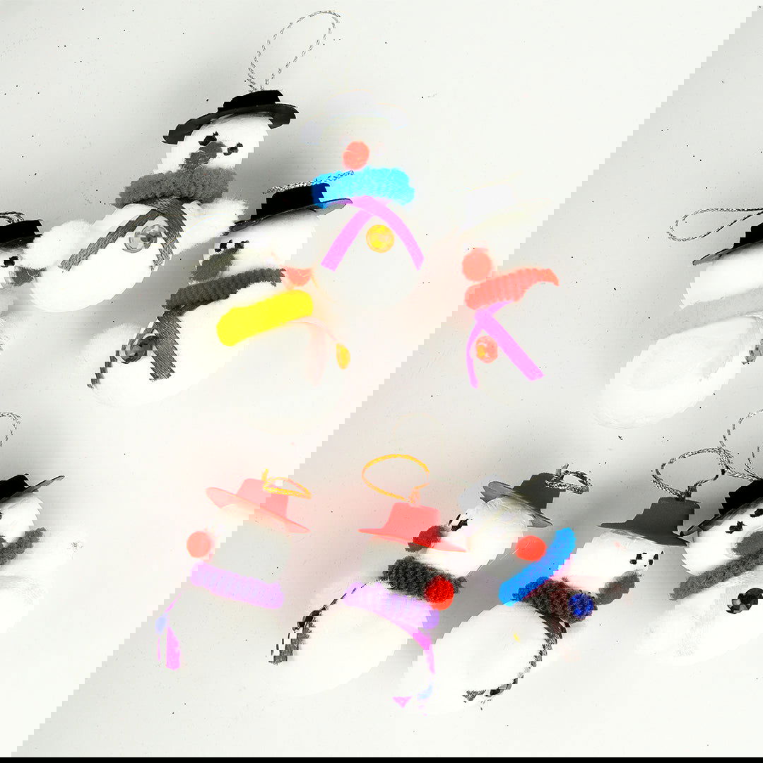 Small Hanging Snow Man 6 Pcs for Christmas Party Decor