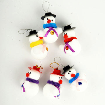 Small Hanging Snow Man 6 Pcs for Christmas Party Decor