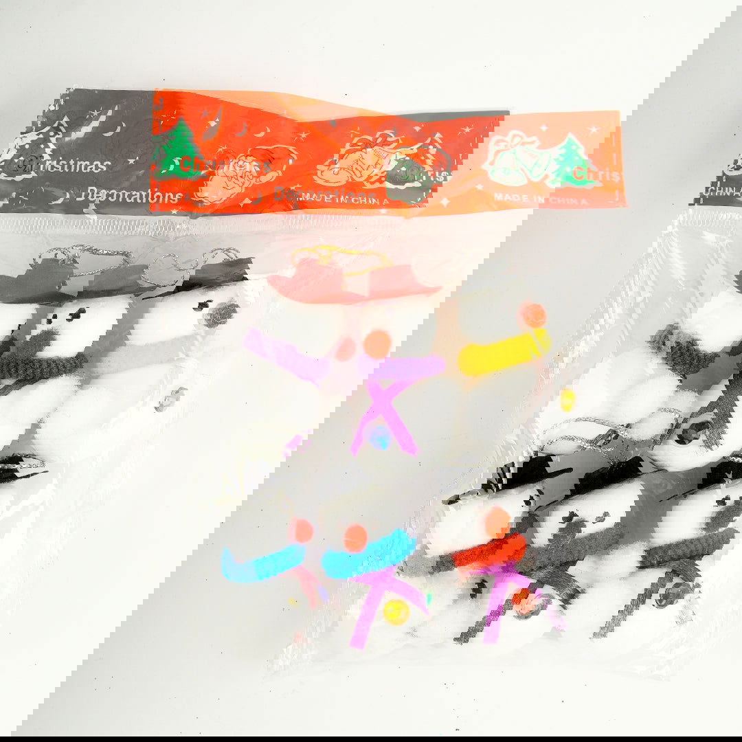 Small Hanging Snow Man 6 Pcs for Christmas Party Decor