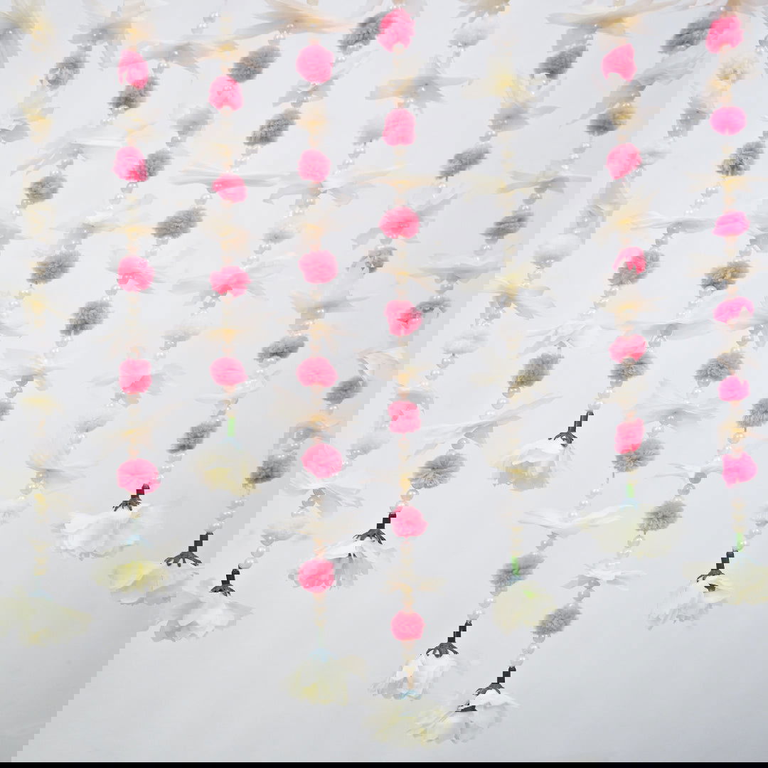 12 pcs - Small Pom Pom Garlands for Wedding Decoration - Ardor UAE