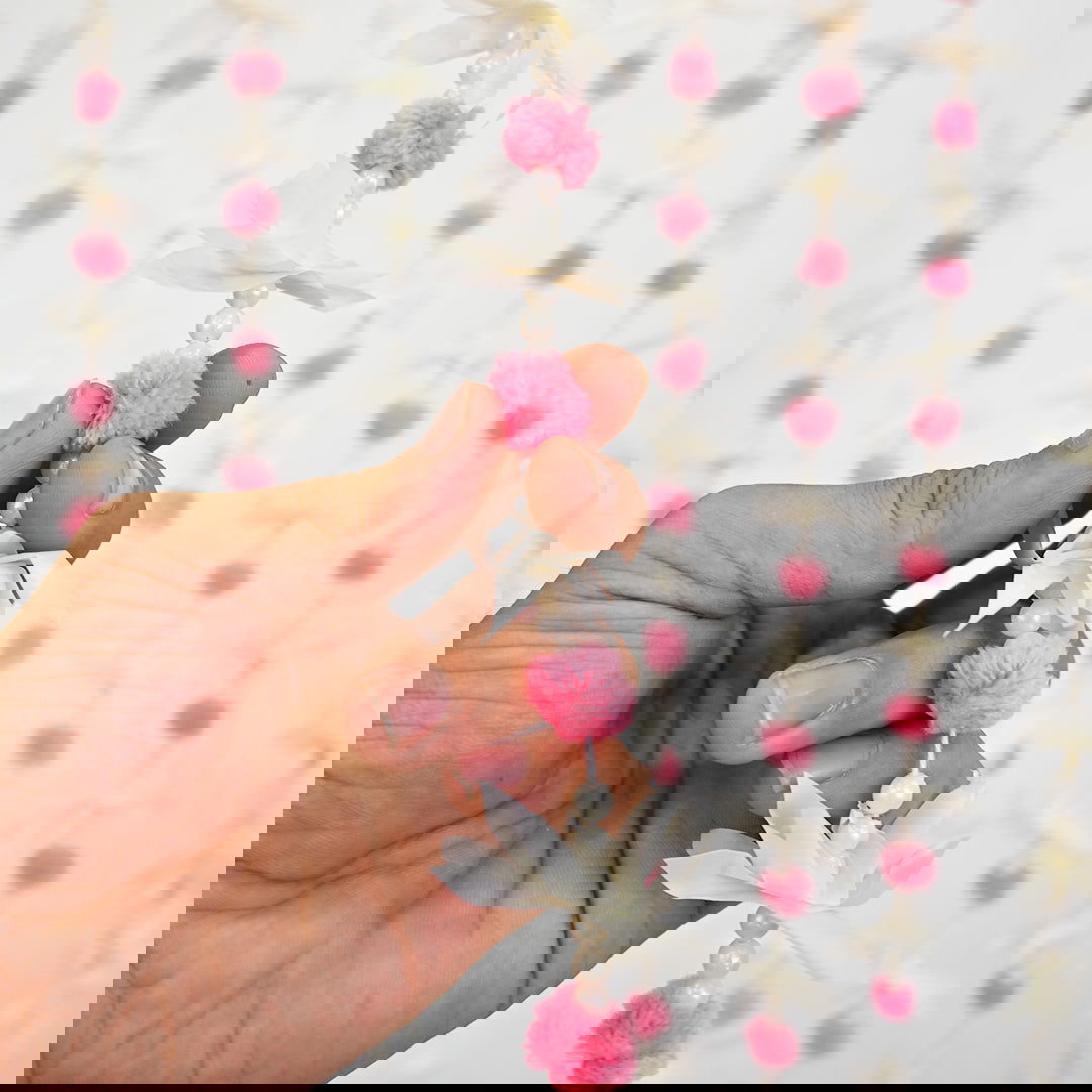 12 pcs - Small Pom Pom Garlands for Wedding Decoration - Ardor UAE