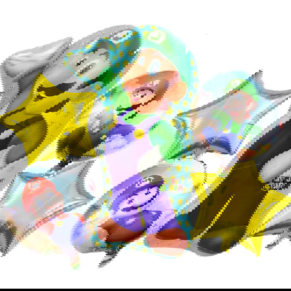 Super Mario 5 Pcs Foil Balloons Set - Ardor UAE