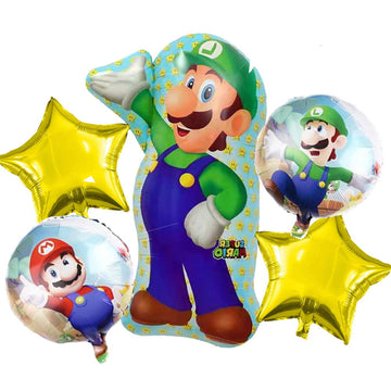 Super Mario 5 Pcs Foil Balloons Set - Ardor UAE