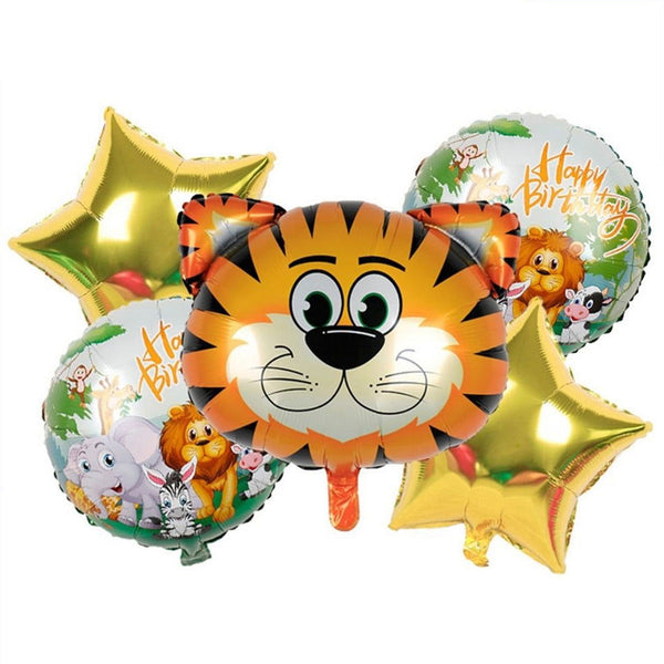 Tiger  Foil Balloons 5 Pcs Set - Ardor UAE