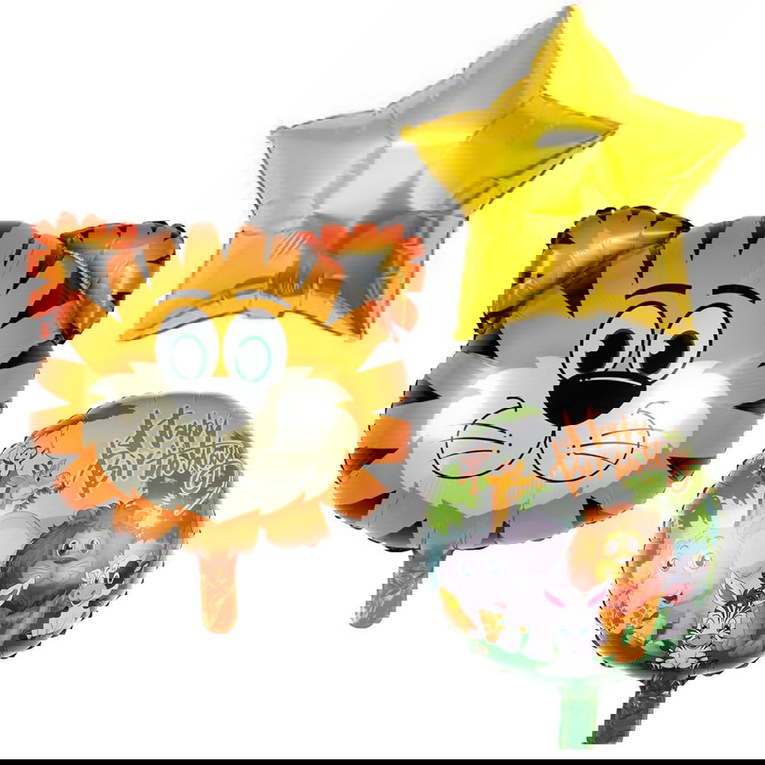 Tiger  Foil Balloons 5 Pcs Set - Ardor UAE