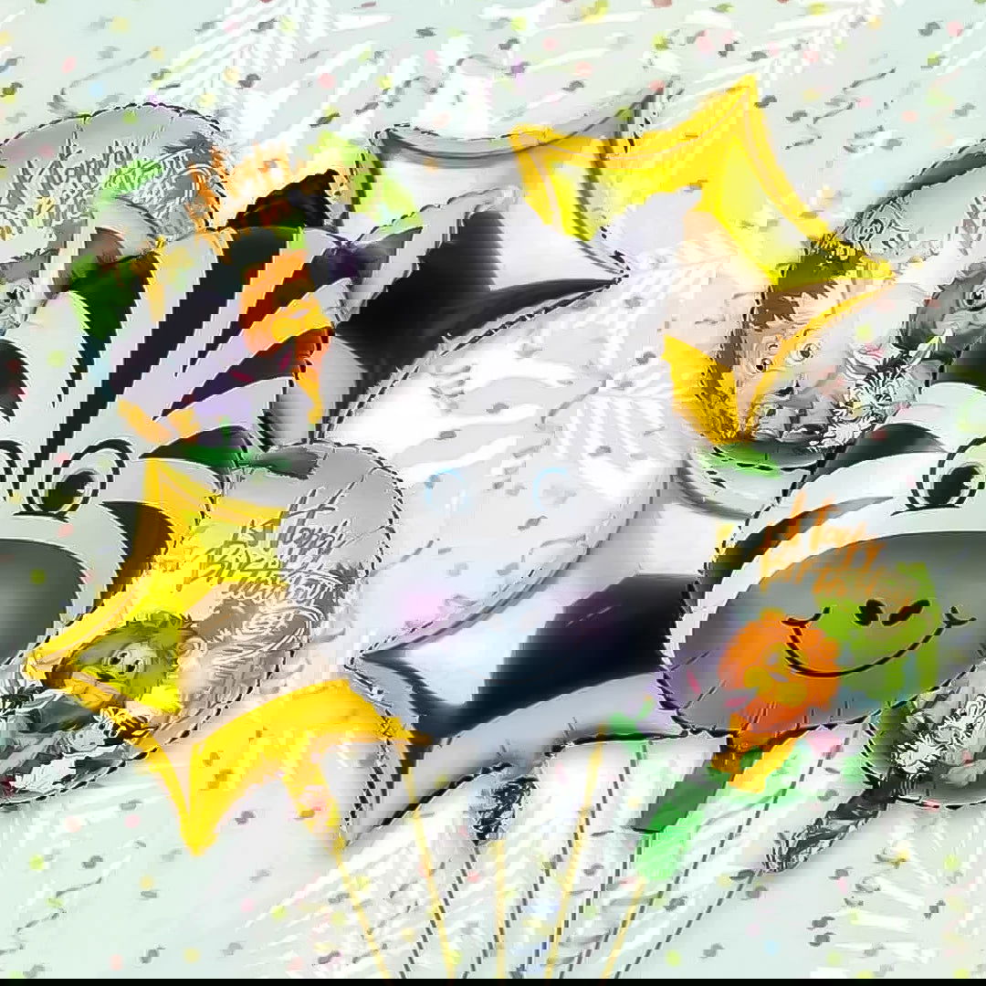 Zebra Foil Balloons 5 Pcs Set - Ardor UAE