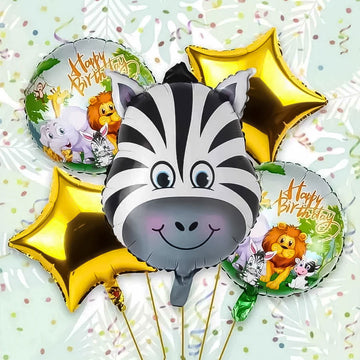 Zebra Foil Balloons 5 Pcs Set - Ardor UAE