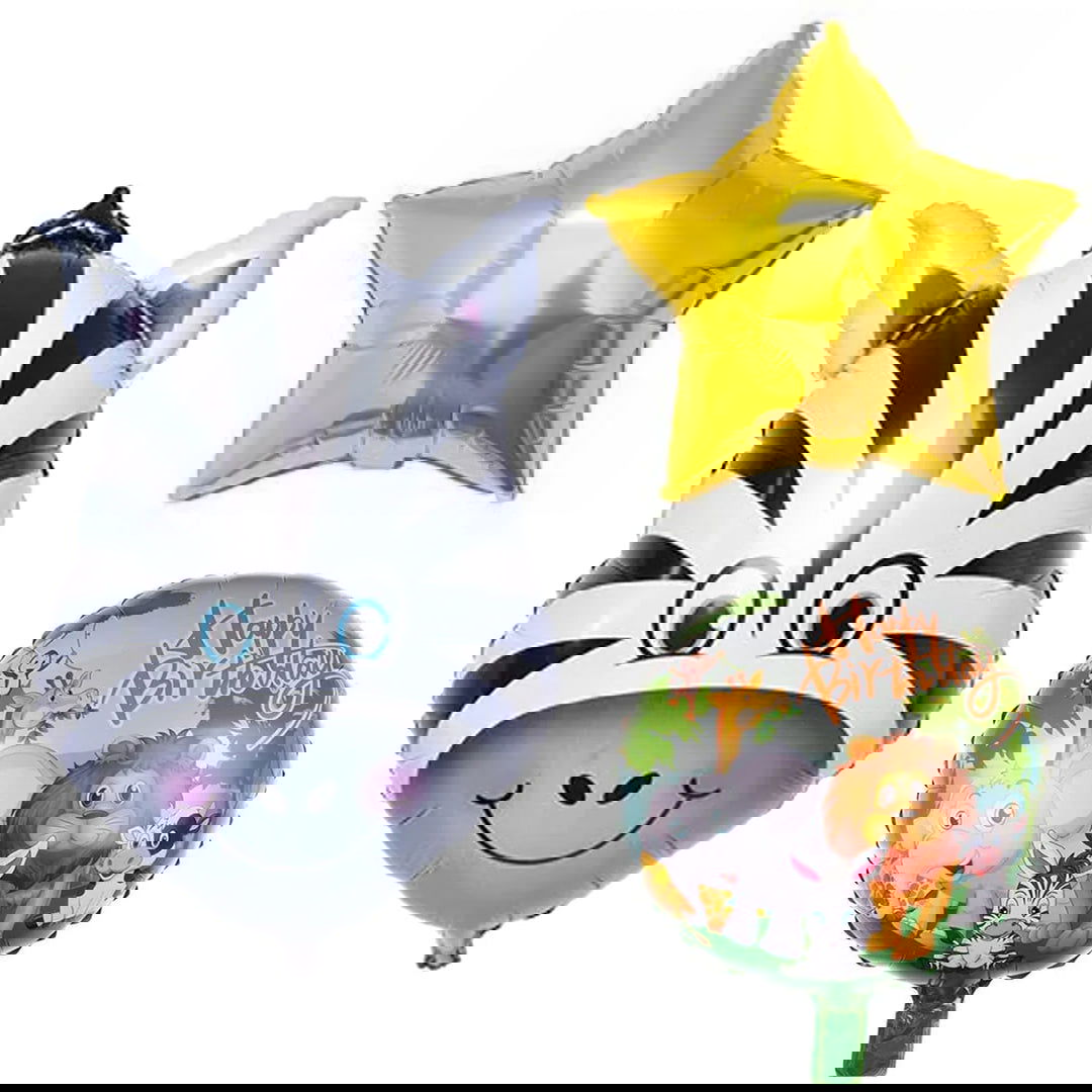 Zebra Foil Balloons 5 Pcs Set - Ardor UAE