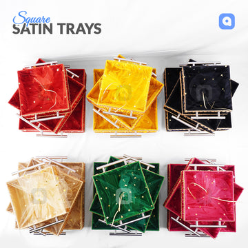 Square Satin Decorative Trays – Ideal for Weddings, Events & Gifting - Ardor UAE