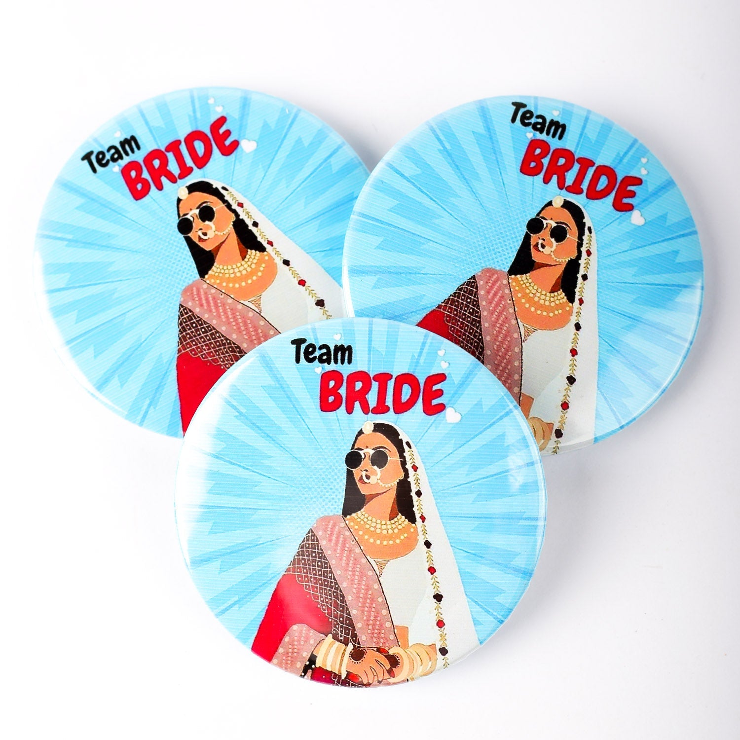 Charming Couple Badges: Larky Wale & Larki Wale Wedding Badges 6 Pcs - Ardor